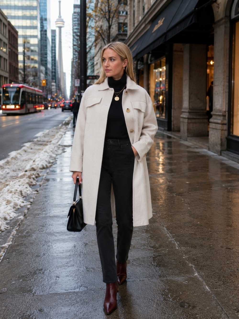 Vince Cream Single-Breasted Trench Coat